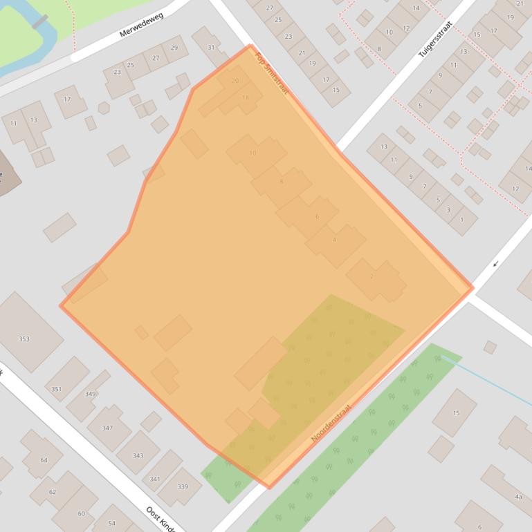 Kaart van postcodegebied 2953XE.