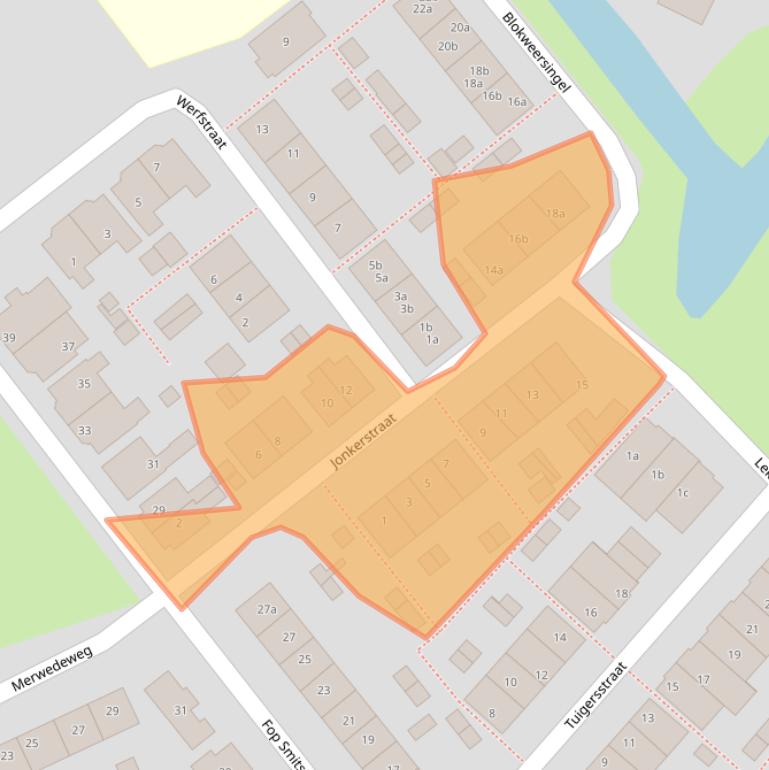 Kaart van postcodegebied 2953XH.