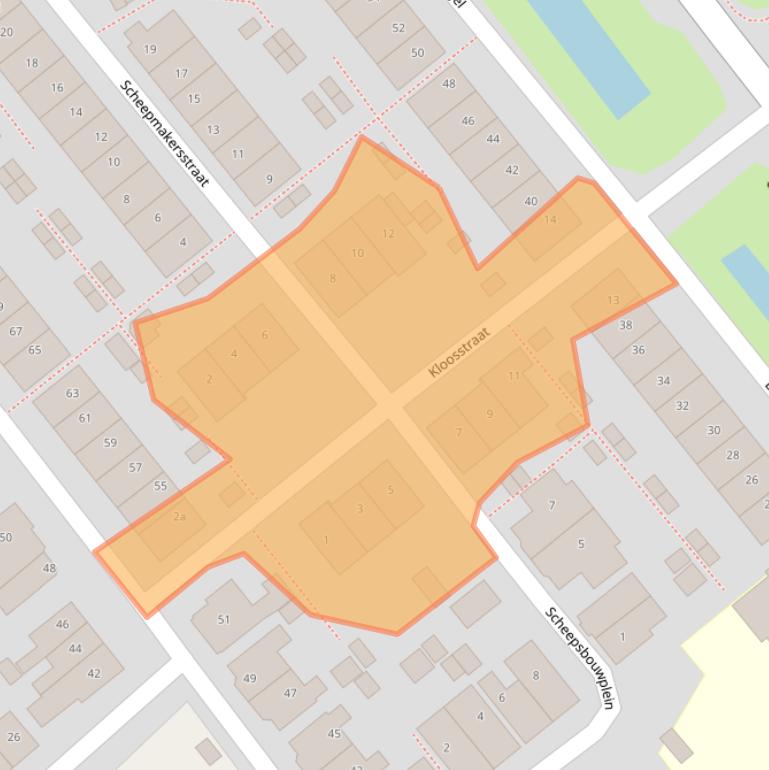 Kaart van postcodegebied 2953XJ.