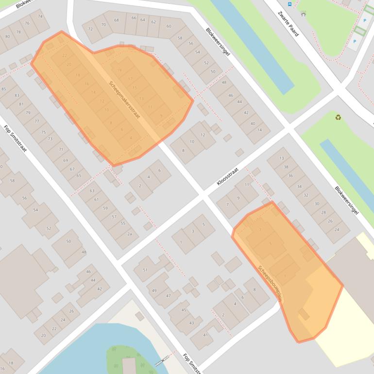 Kaart van postcodegebied 2953XL.