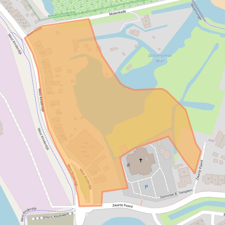 Kaart van postcodegebied 2953XR.