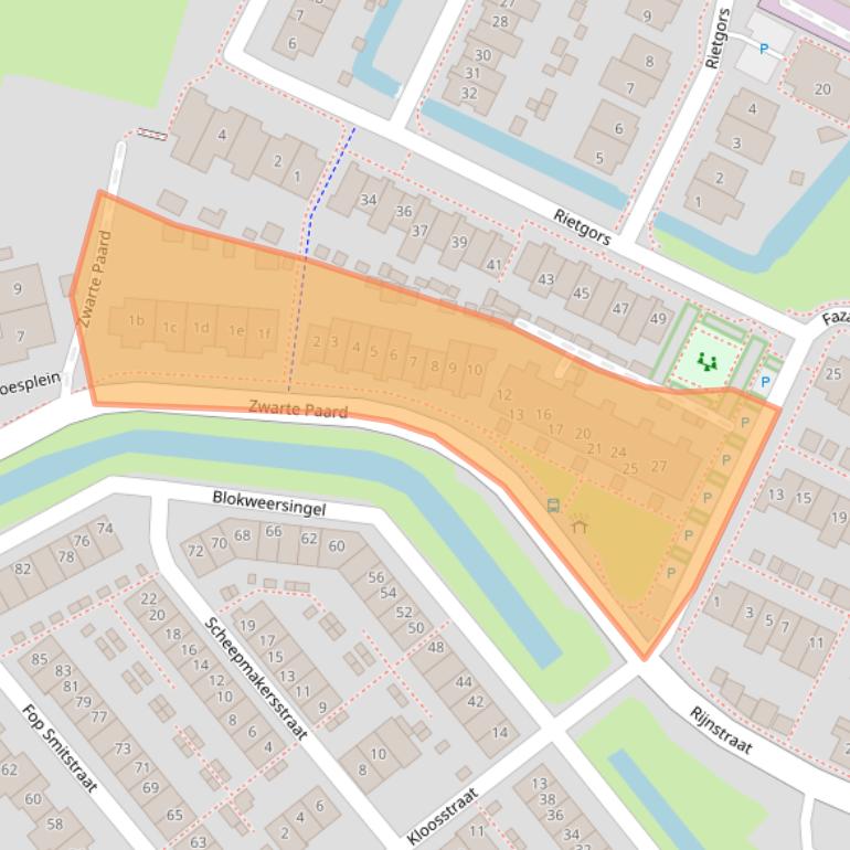 Kaart van postcodegebied 2953XZ.