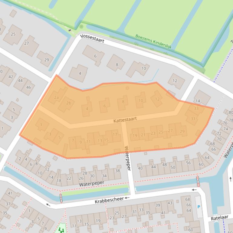 Kaart van postcodegebied 2954AC.