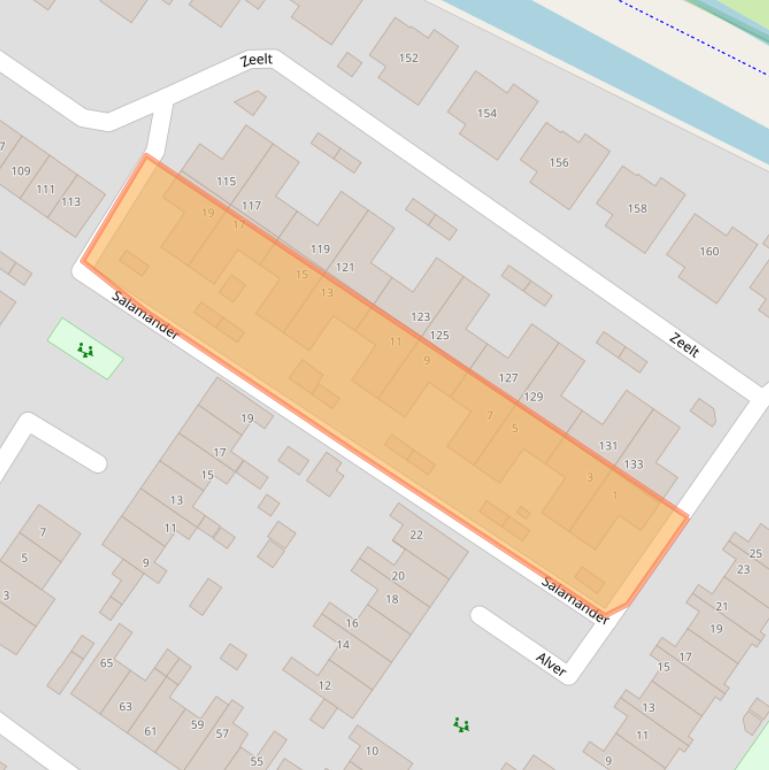 Kaart van postcodegebied 2954BA.