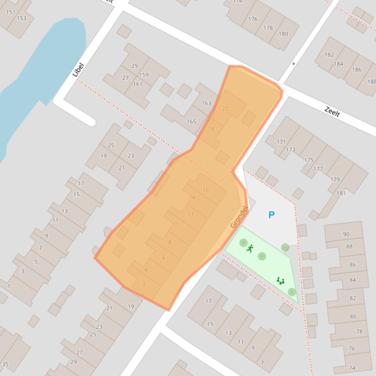 Kaart van postcodegebied 2954BB.