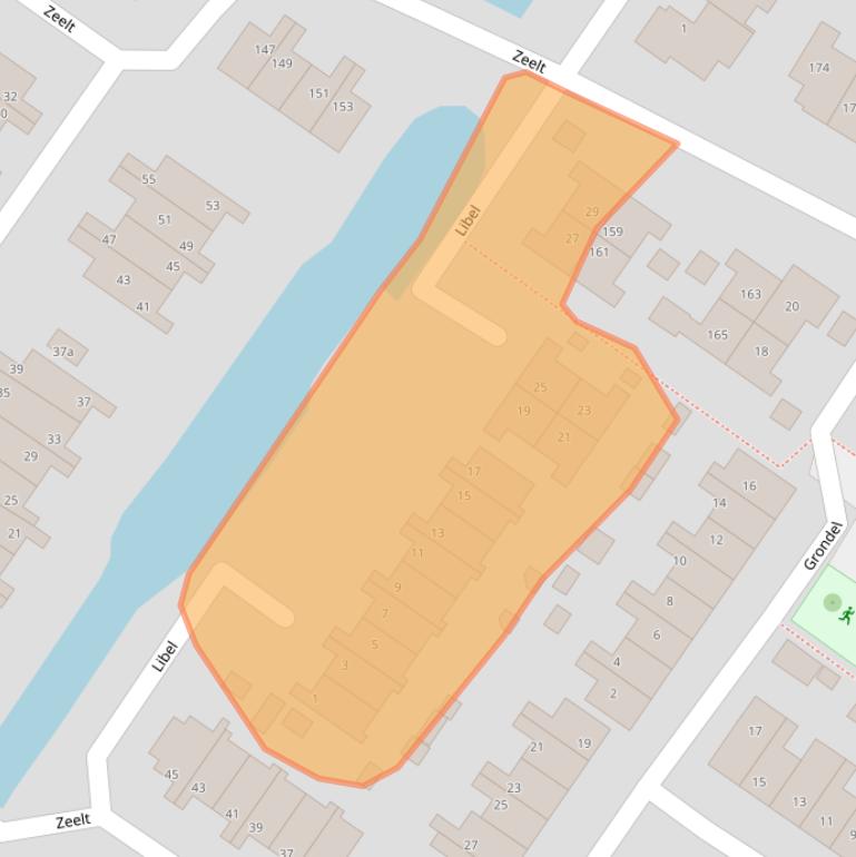 Kaart van postcodegebied 2954BC.