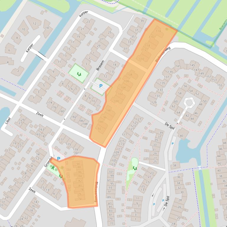 Kaart van postcodegebied 2954BM.