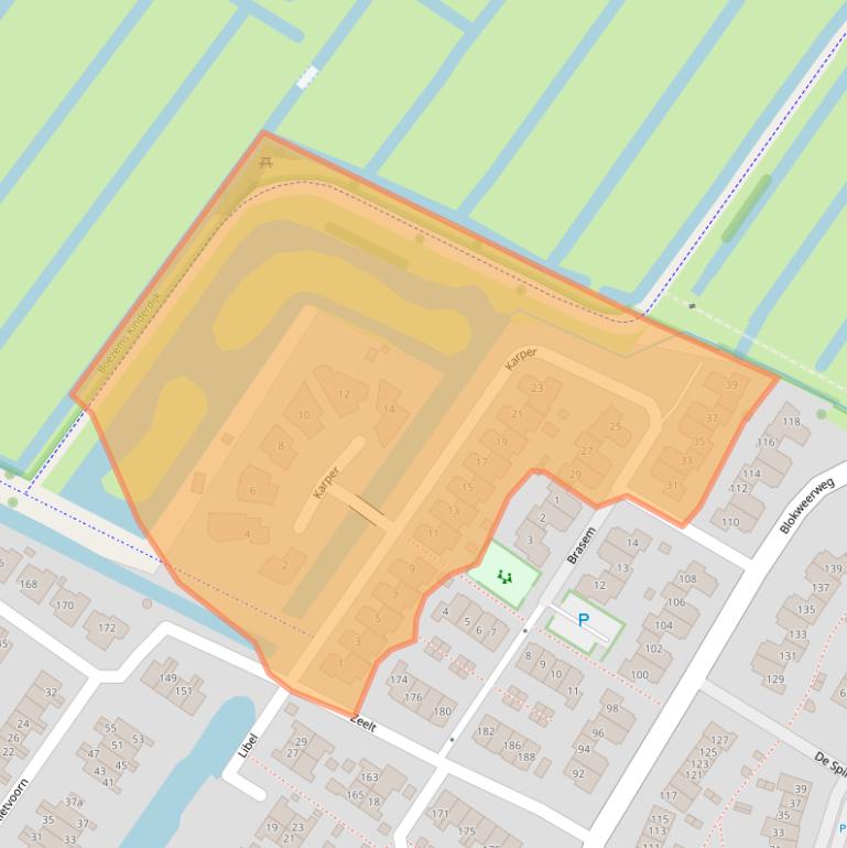 Kaart van postcodegebied 2954BP.