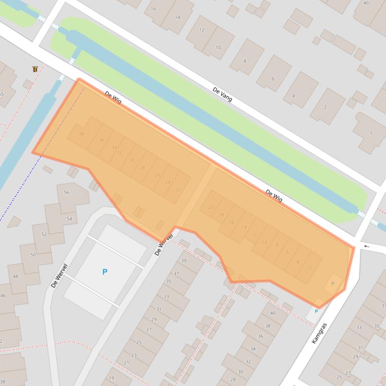 Kaart van postcodegebied 2954CA.