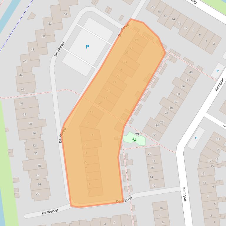 Kaart van postcodegebied 2954CD.