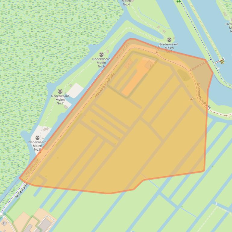 Kaart van postcodegebied 2954LA.