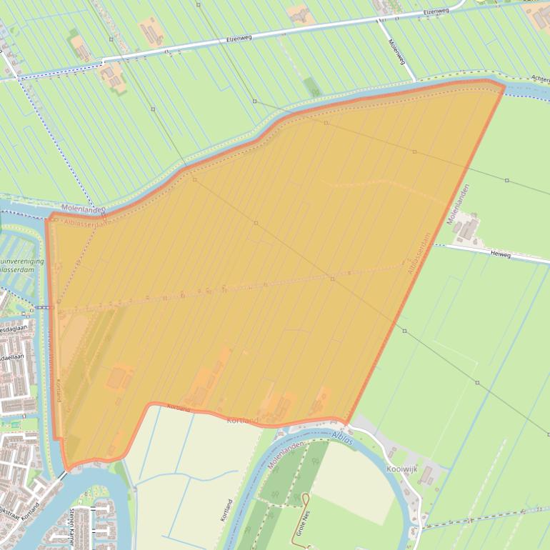 Kaart van postcodegebied 2954LD.
