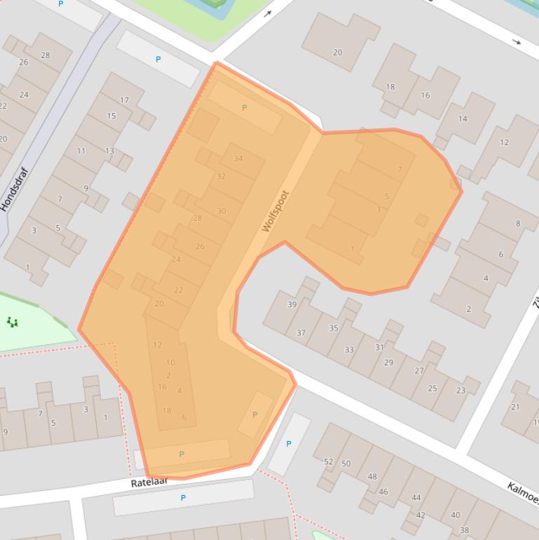 Kaart van postcodegebied 2954NE.