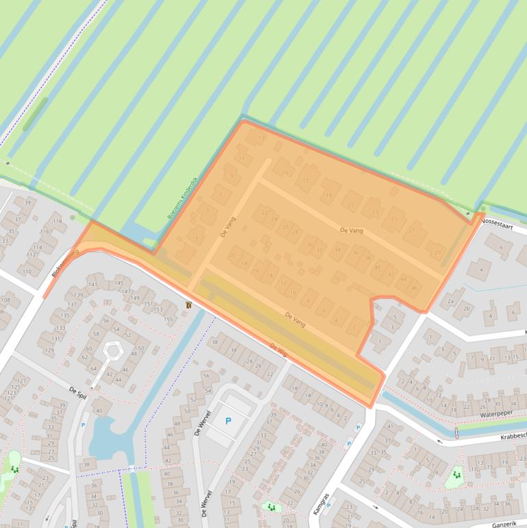 Kaart van postcodegebied 2954PA.