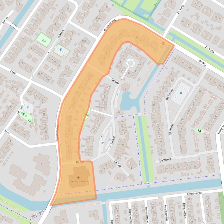 Kaart van postcodegebied 2954PC.