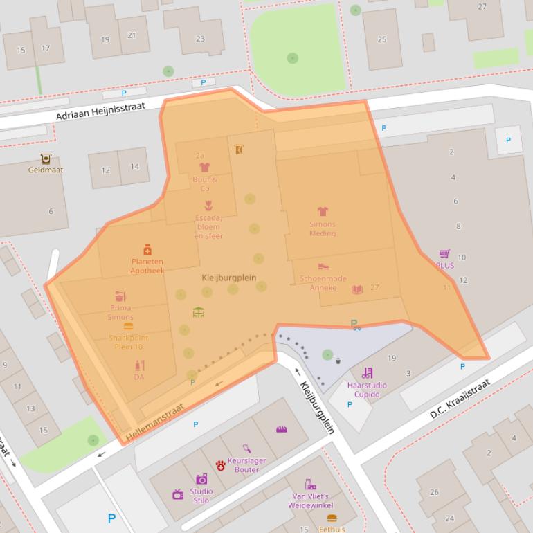 Kaart van postcodegebied 2957AT.
