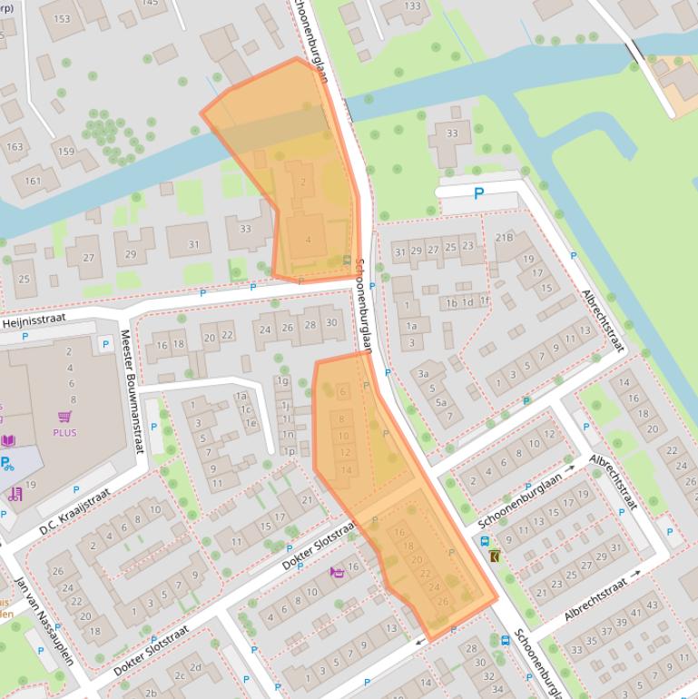 Kaart van postcodegebied 2957BC.