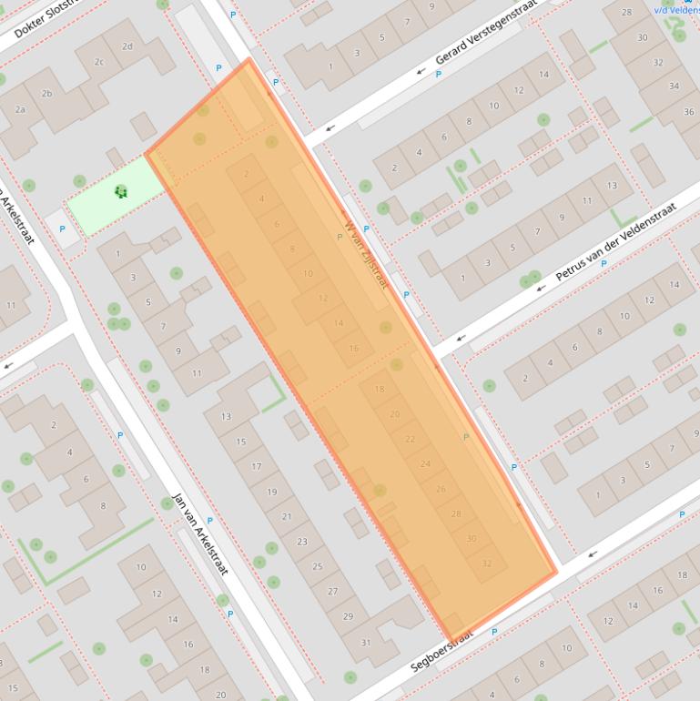 Kaart van postcodegebied 2957BH.