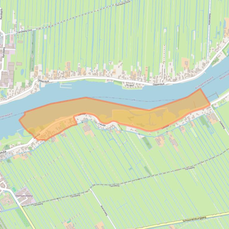 Kaart van postcodegebied 2957CC.