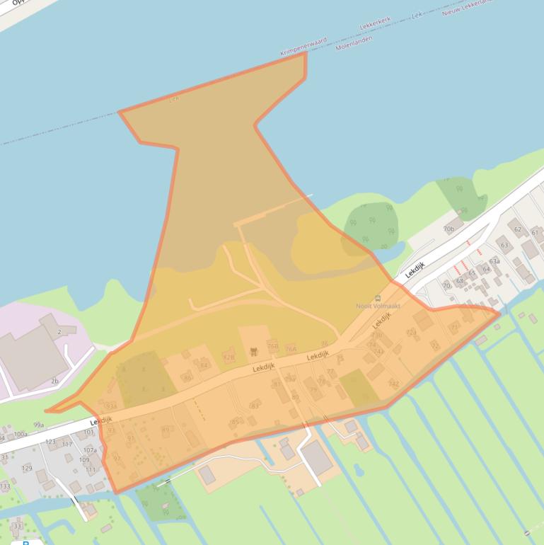 Kaart van postcodegebied 2957CD.