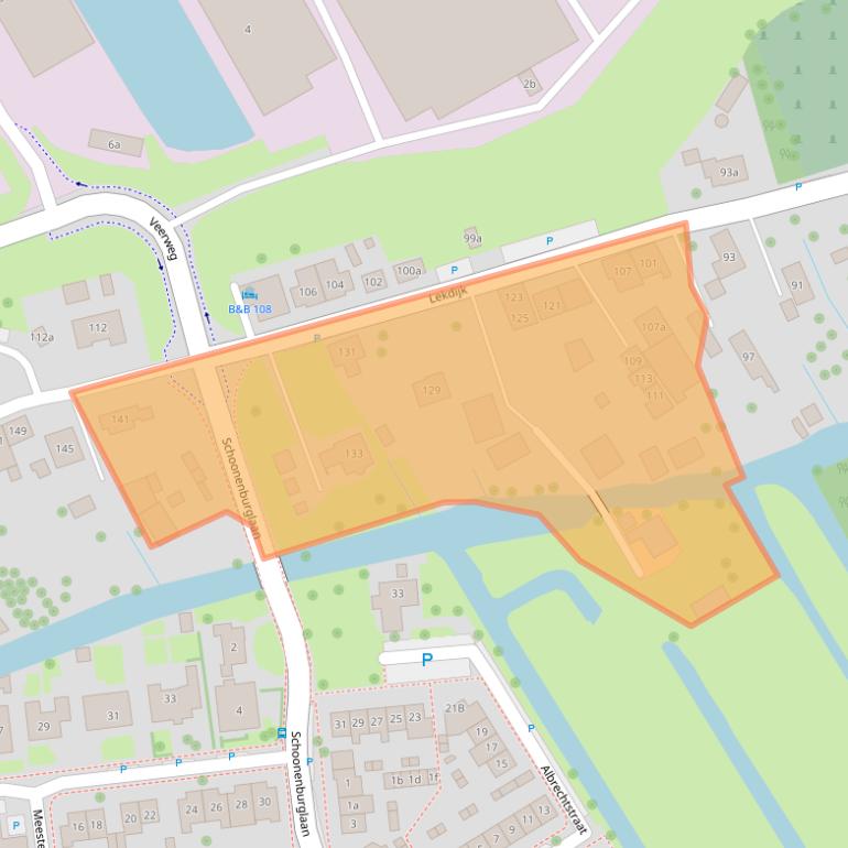 Kaart van postcodegebied 2957CE.