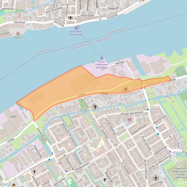 Kaart van postcodegebied 2957CJ.