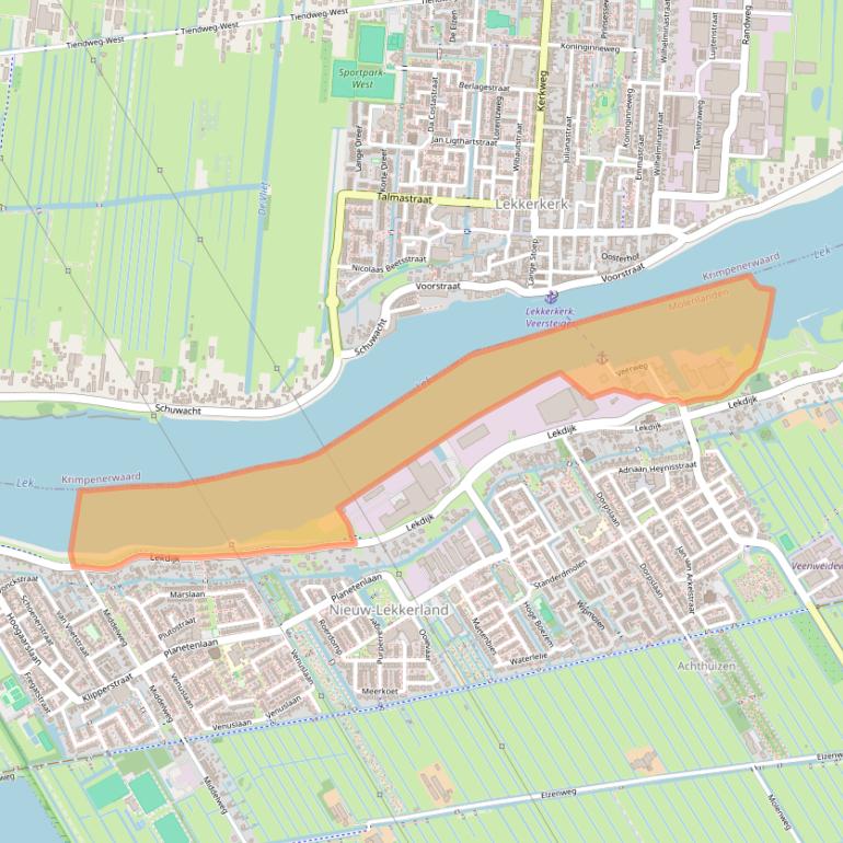 Kaart van postcodegebied 2957CP.