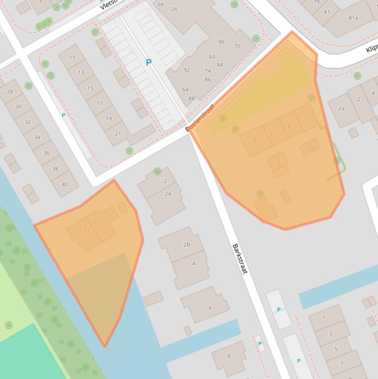 Kaart van postcodegebied 2957EC.