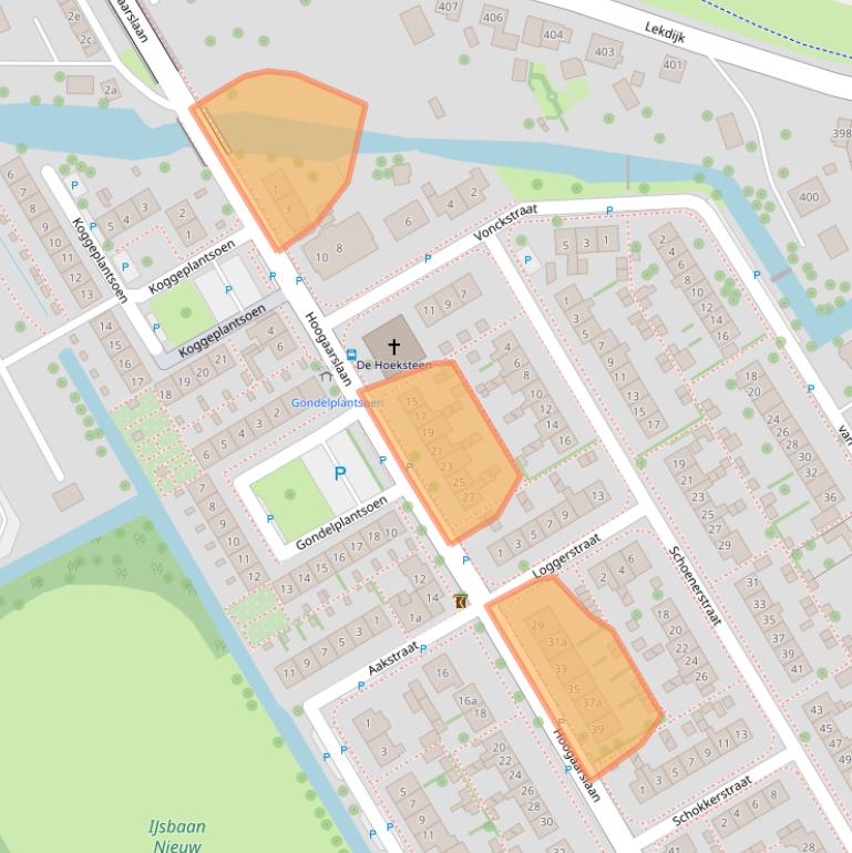 Kaart van postcodegebied 2957EJ.