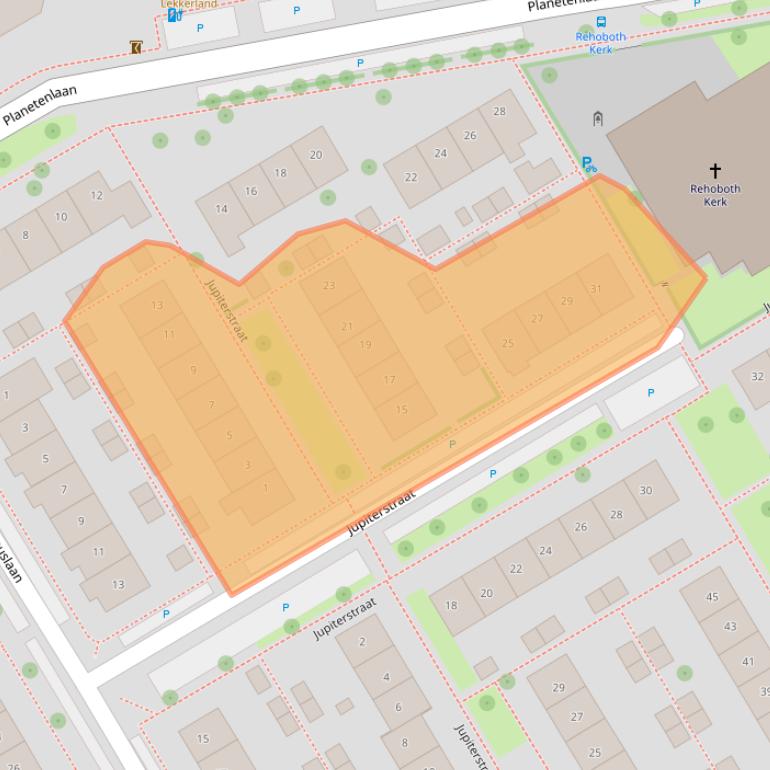 Kaart van postcodegebied 2957HA.