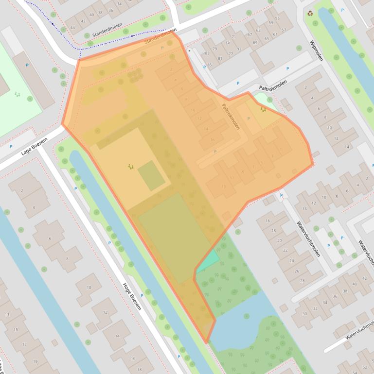 Kaart van postcodegebied 2957JA.