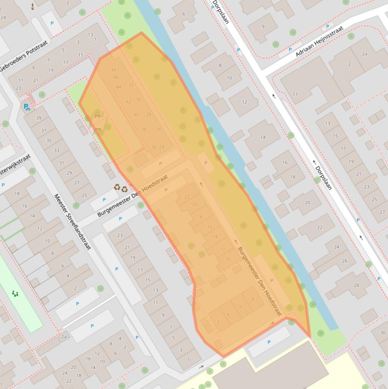 Kaart van postcodegebied 2957KA.
