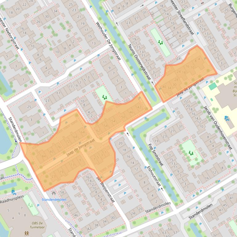 Kaart van postcodegebied 2957KD.