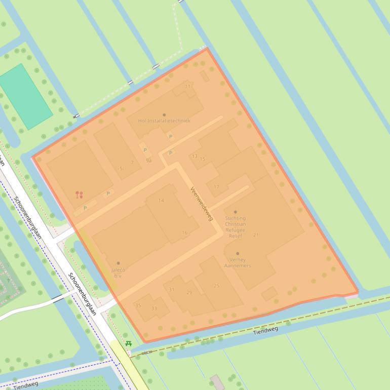 Kaart van postcodegebied 2957LD.