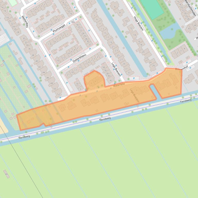 Kaart van postcodegebied 2957RE.