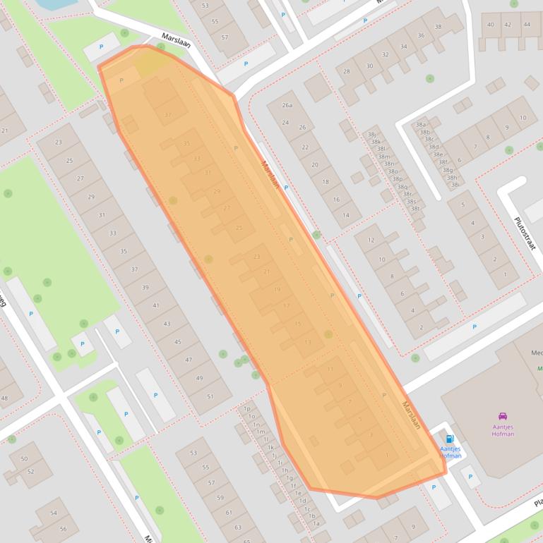 Kaart van postcodegebied 2957SB.