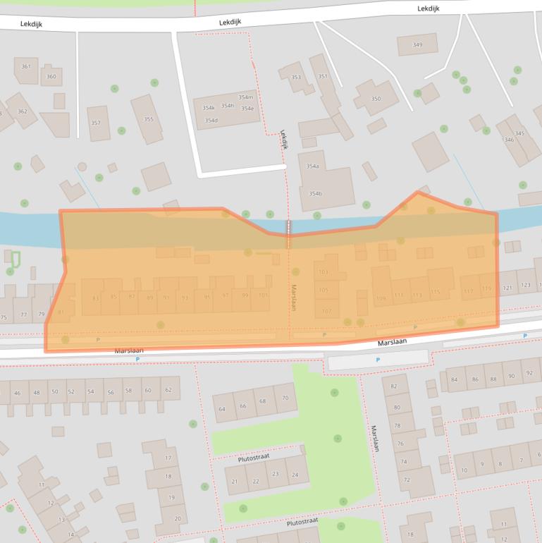 Kaart van postcodegebied 2957SE.