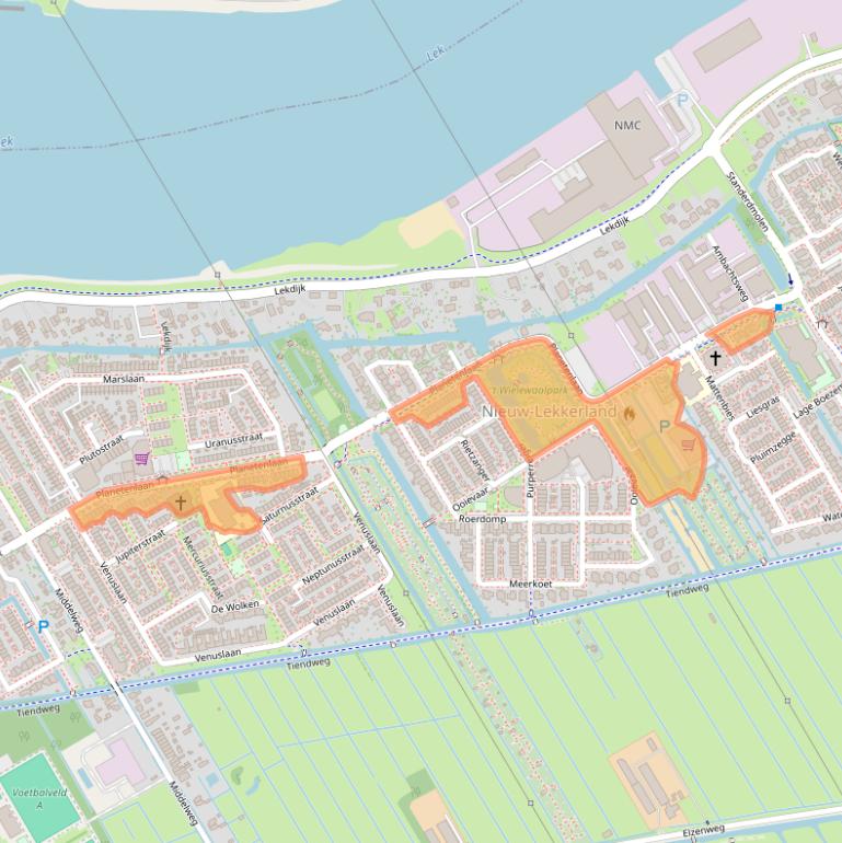 Kaart van postcodegebied 2957SN.