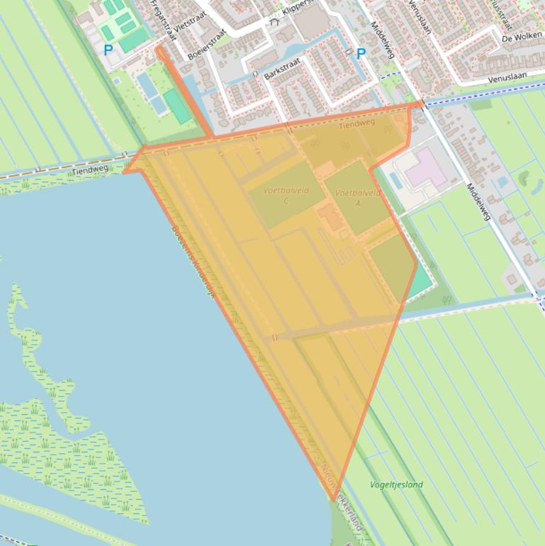 Kaart van postcodegebied 2957TJ.