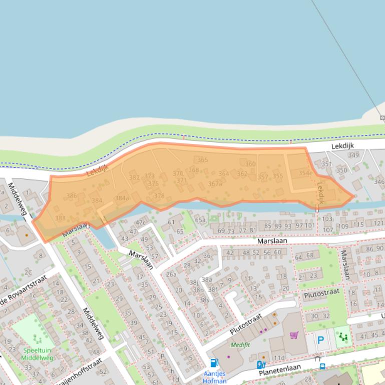 Kaart van postcodegebied 2957VA.