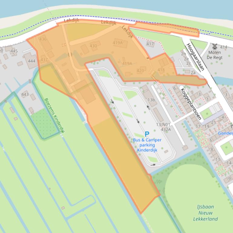 Kaart van postcodegebied 2957VC.