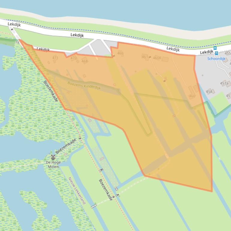 Kaart van postcodegebied 2957VE.