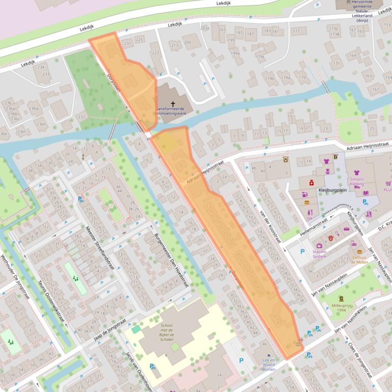 Kaart van postcodegebied 2957XA.