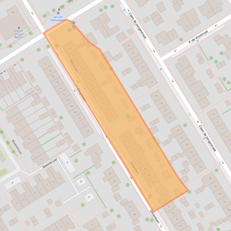 Kaart van postcodegebied 2957XB.