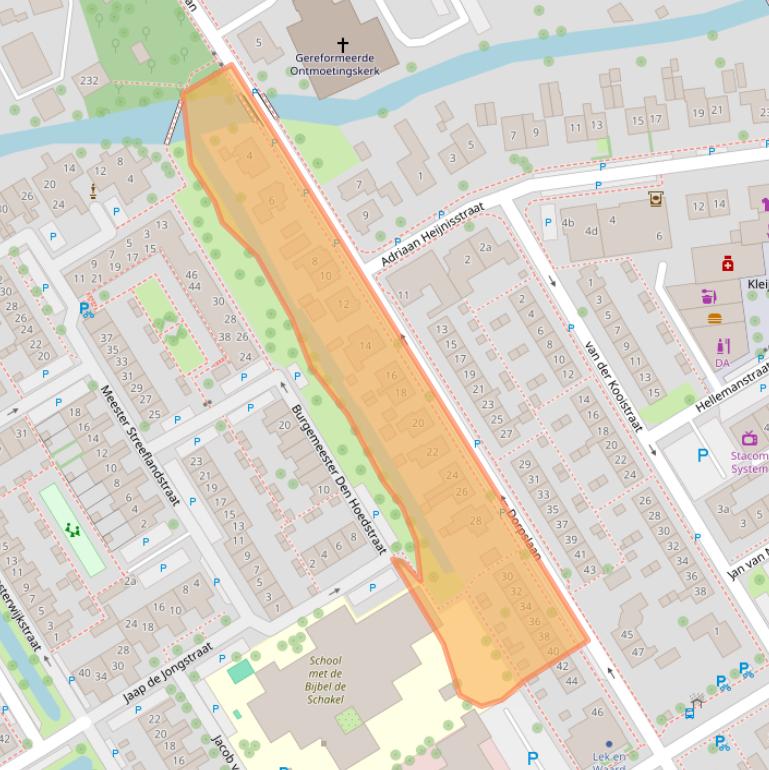 Kaart van postcodegebied 2957XE.