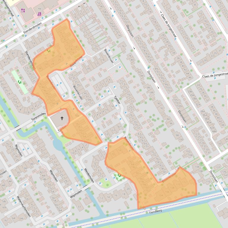 Kaart van postcodegebied 2957XK.