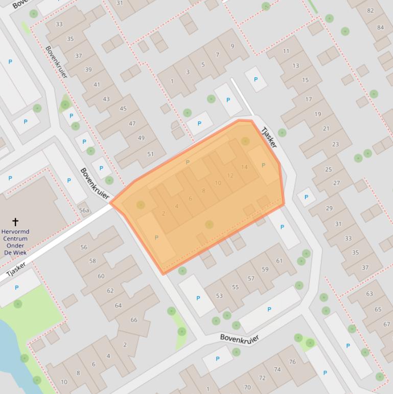 Kaart van postcodegebied 2957XN.
