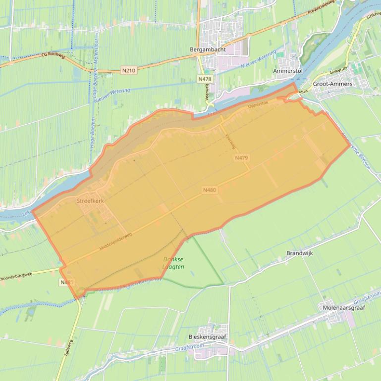 Kaart van postcodegebied 2959.