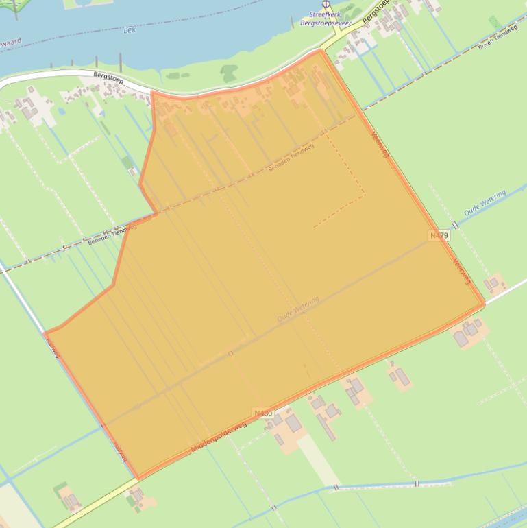 Kaart van postcodegebied 2959AB.