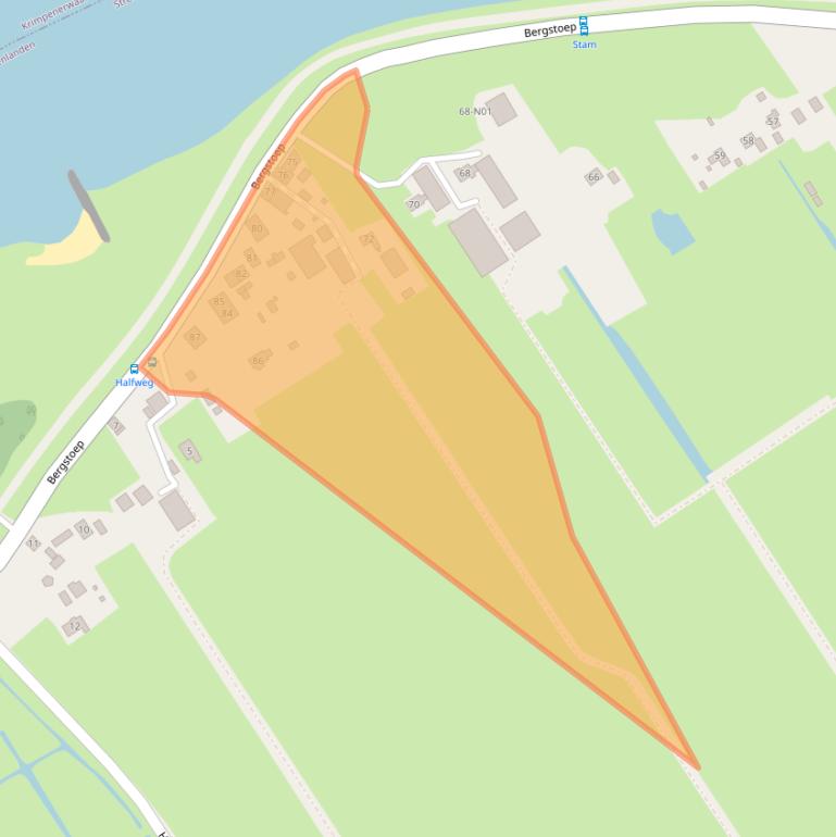 Kaart van postcodegebied 2959AD.